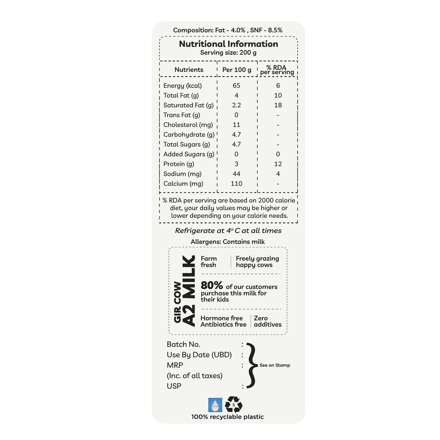 Gir Cow Milk Trial Pack (10 Ltr)