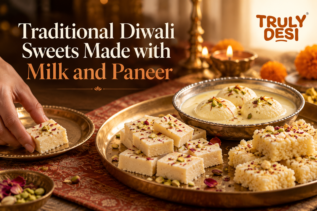 traditional diwali sweets made with Milk and Paneer